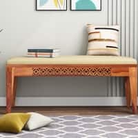 Mercury Solid Wood Bench in Honey