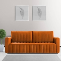 Beliss 3 Pull Out Sofa Cum Bed ith storage In Orange Colour