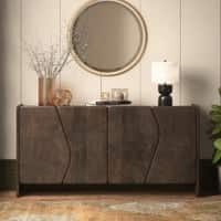 Koro Solid Wood Sideboard In Dark Chestnut Finish