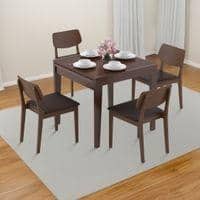 Murphy 4-To-6 Extendable - Lawson 4 Seater Dining Table Set (Colour- Dark Brown , Finish- Dark Walnut)