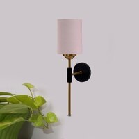 Devansh Metal Electric Wall Light in Black Colour with Grey Shade Count of 1 Light