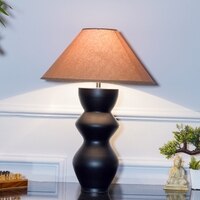 Lgnatio Metal Table Lamp With Beige Cotton Shade