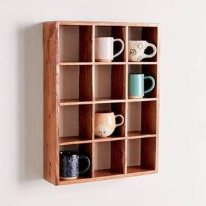 WOODENMOOD Rectangular Wall Rack