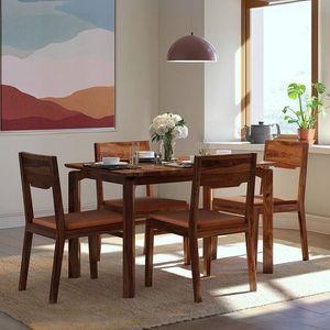 Catria 4 Seater Dining Table In Teak Finish