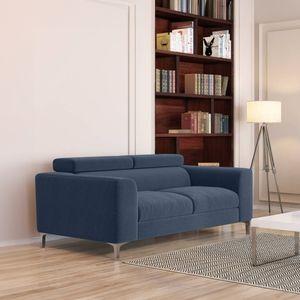 Chelsea 2 Seater Fabric Sofa (Lapis Blue)