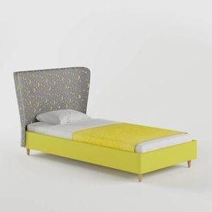 Doodle Engineered Wood Bed in Yellow Colour