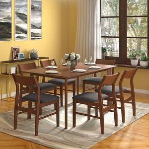 Augusta 6 Seater Dining Table In Dark Walnut Finish