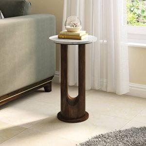 Orra Solid Wood Side Table in Mango Walnut Finish