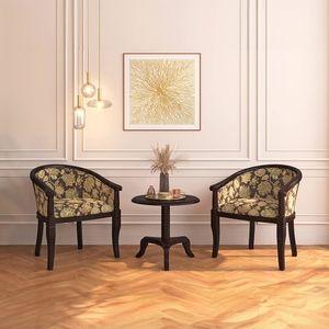 Florence Lounge Chair in Mahagony Finish and Chintz Floral Colour