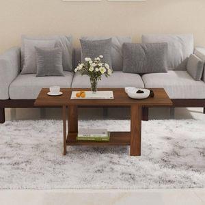 Osnale Engineered Wood Rectangular Shape Coffee Center Sofa Tea/Teapoy Console Table For Sofa Set Living Room Home Hall (Brown Maple)