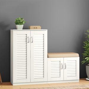 Bennis 25 Pair Shoe Rack in White Finish