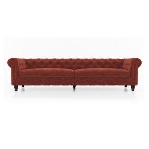 Winchester Essential 4 Seater Fabric Sofa In Dark Coral