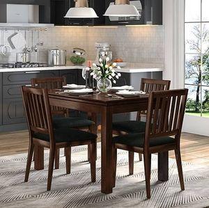 Diner 4 Seater Dining Table In Dark Walnut Finish