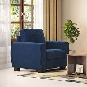 Luna 1 Seater Fabric Sofa (Marine Blue)
