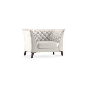 Weston 1 Seater Half Leather Sofa in White Colour