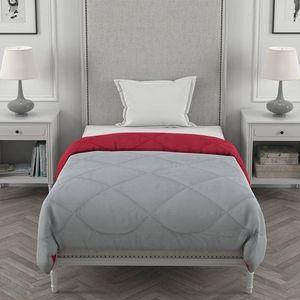 Ekiya 
Dark Pink-Smoke White Solid 250 Gsm Microfiber Single Bed Comforter