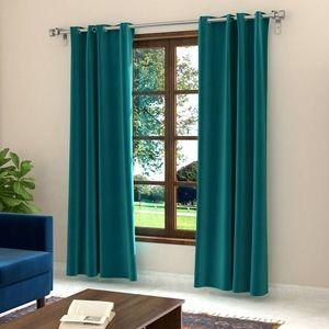 Dawn Turquoise Polyester Room Darkening Door Curtain