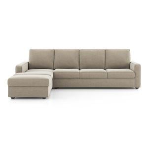 Apollo Fabric Sofa (Colour : Oyster Beige, Seating Capacity : Left Aligned 3 Seater, Cushion Type : Soft)