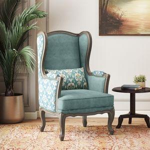 Serai Lounge Chair in Mint Ikat Colour
