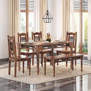 Bunai Solid Wood Bench In Teak Finish