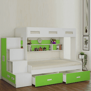 Austin Engineered Wood Box & Drawer Storage Bunk Bed Verdant Green