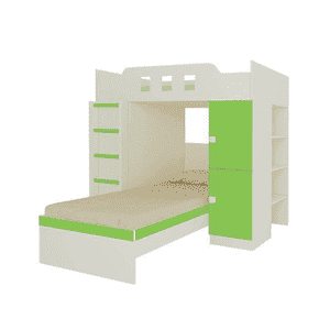 Siona Engineered Wood Box & Drawer Storage Bunk Bed Verdant Green