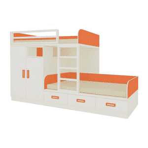 Eskada Engineered Wood Box & Drawer Storage Bunk Bed Light Orange
