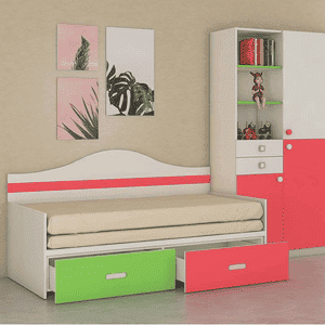 Arcadia Engineered Wood Drawer Storage Bed in Multicolour Colour