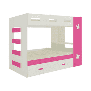 Rio Engineered Wood Box & Drawer Storage Bunk Bed Barbie Pink