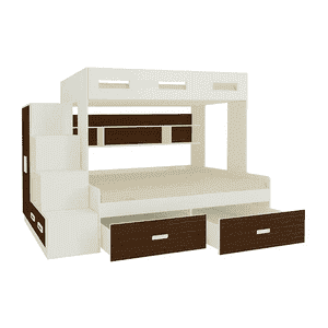 Austin Engineered Wood Box & Drawer Storage Bunk Bed Coffee Walnut