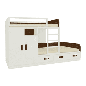 Eskada Engineered Wood Box & Drawer Storage Bunk Bed Coffee Walnut