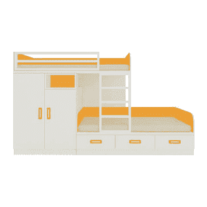 Eskada Engineered Wood Box & Drawer Storage Bunk Bed Mango Yellow
