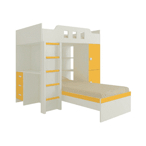 Siona Engineered Wood Box & Drawer Storage Bunk Bed Mango Yellow