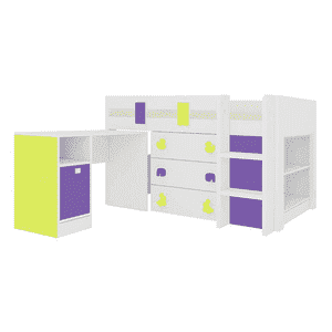 Sonoma Engineered Wood Drawer Storage Bed in Yellow Colour