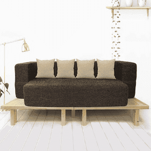Fabric Sofa cum Bed- Brown