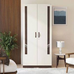 Bluewud Andrie Engineered Wood 2 Door Wardrobe with Drawer, (Wenge & White)