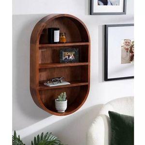 WOODENMOOD Rectangular Wall Rack