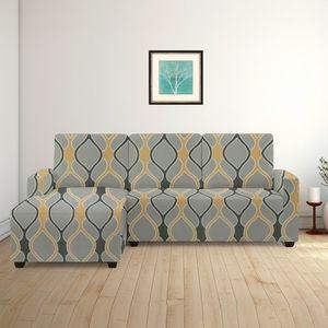 Left Aligned 2 Seater Left Aligned Chaise Greyish Diamond Sofa Cover