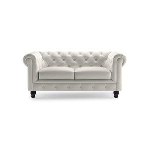 Winchester 2 Seater Half Leather Sofa in White Colour