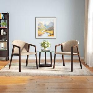 Dorothy Fabric Accent Chair In Beige Colour