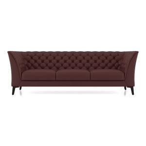 Weston 3 Seater Half Leather Sofa In Bordeaux Italian Leather