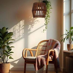 Bourbon Brown Solid Wood Single Hanging Light