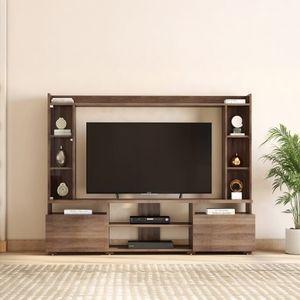 Celestin Engineered Wood Free Standing Regular Size Tv Unit In Classic Walnut