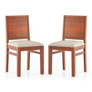 Atlas Dining Chairs Set Of 2 Finish Honey Colour Wheat Brown