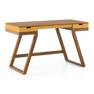 Truman study table Passion Flower in Amber Walnut Finish