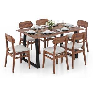 Aquila Live Edge 6 Seater Dining Table With Set Of 6 Vivien Chairs