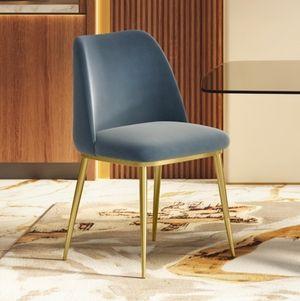Olivia Accent Chair in Finish Antique Brass and Davos Plus Colour