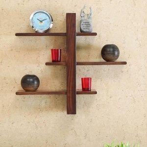 WOODENMOOD Rectangular Wall Rack