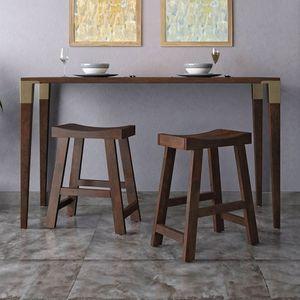 Tillman Solid Wood Bar Stool in Mango Walnut Finish