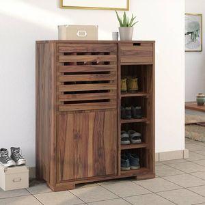 Madden 14 Pair Shoe Rack in Teak Finish